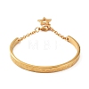 Ion Plating(IP) 304 Stainless Steel Star Bangles with Charms BJEW-F464-17G-1