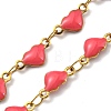 Ion Plating(IP) Golden 304 Stainless Steel Heart Link Chain Necklaces NJEW-E098-02G-05-2