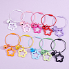 10Pcs 10 Colors Star with Bell Acrylic & Alloy Pendant Decorations HJEW-BBC0001-40B-7