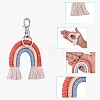 3Pcs Boho Rainbow Keychain Weaving Macrame Rainbow Tassel Keychain Cute Keychain for Women Girl Bag Wallet Accessories JX260A-3