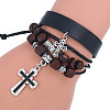 Leather Cord Multi-strand Bracelets for Women Men WGAECCB-01-1