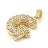 Brass Micro Pave Cubic Zirconia Pendants KK-E061-03G-07-2