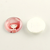 Little Girl Pattern Flatback Half Round Glass Dome Cabochons GGLA-R026-25mm-21-2