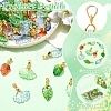 48Pcs 8 Styles Glass Pendants PALLOY-YW00220-4