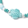 3Pcs Synthetic Turquoise & Porcelain & Dyed Natural Howlite Beads Stretch Bracelets for Women BJEW-JB11793-5