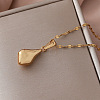 Vintage European 304 Stainless Steel and Imitation Pearl Teardrop Pendant Necklaces ZN0215-5