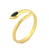 Snake 304 Stainless Steel Enamel Cuff Rings for Women RJEW-G338-10G-02-4