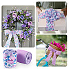 2 Skeins 2 Colors  Summer Theme Polyester Printed Wired Ribbon SRIB-TA0001-24A-8