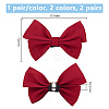 DELORIGIN 2 Pairs 2 Colors Bowknot Polyester Shoe Decorations FIND-DR0001-11-2