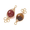 7Pcs 7 Colors Natural Mixed Gemstone Herringbone Wire-Wrapped Pendants PALLOY-JF05188-3