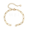 304 & 201 Stainless Steel Paperclip Chain Bracelet Making AJEW-JB01593-3