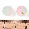 Frosted Baking Paint Crackle Glass Beads with Glitter Powder LS-DGLA-T004-01F-3