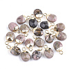 Electroplate Natural & Synthetic Gemstone Charms G-S344-09-M-2