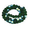 Frosted Transparent Glass Beads Strands GLAA-T032-T8mm-MBB22-2
