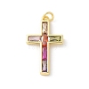 Brass Micro Pave Cubic Zirconia Pendants X-KK-P294-05G-1