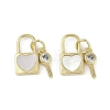 Brass Pave Natural Shell Charms KK-Z078-18G-1