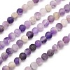 Frosted Round Natural Chevron Amethyst Beads Strands G-N0166-55-6mm-1