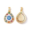 Brass Micro Pave Cubic Zirconia Pendants KK-E068-VC068-1