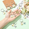 3Pcs Glass Pearl & Resin & Alloy Glass Keychains KEYC-YW00227-01-5