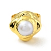 Natural Pearl Flower Adjustable Ring RJEW-F125-04G-2