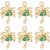 10Pcs Brass Micro Pave Cubic Zirconia Pendants KK-BBC0027-94-1