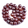 Electroplate Natural Agate Beads Strands G-T131-55-08-2