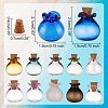 11Pcs 11 Colors Lucky Bag Shape Glass Cork Bottles Ornament AJEW-DR0001-01-2