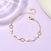 Natural Cultured Freshwater Pearl Beads Link Bracelets BJEW-JB14043-1