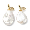 Baroque Natural Keshi Pearl Pendants PALLOY-JF05491-1