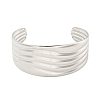 Non-Tarnish 304 Stainless Steel Wavy Open Cuff Bangles for Women BJEW-Q344-02P-2