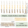 1 Set 3 Colors Alloy Number Charm Knitting Row Counter Chain with Brass Rings HJEW-BC0001-40-2
