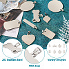 32Pcs 8 Style 201 Stainless Steel Stamping Blank Tag Pendants STAS-CW0001-10-5