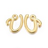 Golden Plated Alloy Letter Pendants X-PALLOY-J718-01G-U-1