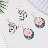 2 Pairs 2 Styles PU Leather Dangle Earrings EJEW-CL0001-03-7