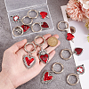 Gothic Heart Alloy Enamel Shoes Charms HJEW-GO00051-3