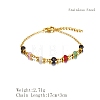 Bohemian Natural Black Agate Beaded Link Bracelets OT4085-1-4