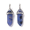 Natural Blue Sesame Jasper Pointed Pendants G-K329-28P-2