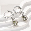 Brass Cubic Zirconia Hoop Earrings EJEW-Q015-02P-B-5