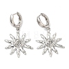 Sun Brass Hoop Earrings EJEW-C181-11P-4