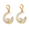Alloy Crystal Rhinestone European Dangle Charms AL-CBAC2D3-10G-1
