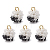 Glass Seed Beaded Sheep Charms PALLOY-MZ00545-1