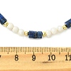 Natural Amethyst & Lapis Lazuli  & Synthetic Blue Lace Agate Heishi Beads and Natural Cultured Freshwater Pearl Rice Beaded Necklaces for Women NJEW-JN06294-02-4