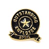 Golden Tone Alloy Outstanding Employee of The Month Enamel Pins JEWB-K021-07G-04-1