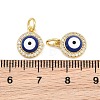 Brass Micro Pave Clear Cubic Zirconia Charms CU-CBA9AB3-13G-3