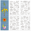 4 Sheets 11.6x8.2 Inch Stick and Stitch Embroidery Patterns DIY-WH0455-131-1