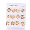 304 Stainless Steel Stud Earrings EJEW-L241-02G-3