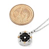 304 Stainless Steel Clear Cubic Zirconia Compass Pendant Cable Chain Necklaces for Women NJEW-F331-03EBP-5