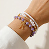 3Pcs 3 Styles Imitation Pearl & CCB Plastic Beads Stretch Bracelets WG0B162-01-2