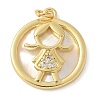 Brass Micro Pave Cubic Zirconia Pendants KK-K298-22G-04-1