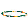 Summer Theme Glass Seed Bead & Brass Beads Stretch Bracelets MU3980-3-1